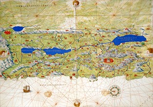Carte de la Terre Sainte, Jérusalem et le Saint Sépulcre