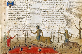 "La Divine Comédie", l'Enfer : Dante et Virgile avec le centaure Nessus