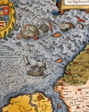 Carte de la Mer du Nord et du Danemark (détail)