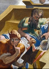 Tibaldi, Les compagnons d'Ulysse profitent de son sommeil pour voler les bœufs sacrés d'Hélios (détail)