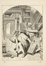 Martin Luther's life: Martin Luther studying in the Library of the University of Erfurt