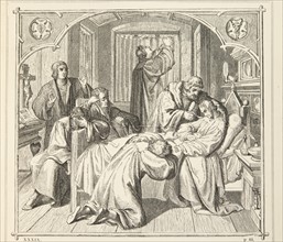 The life of Martin Luther: Luther praying at Philippe Melanchthon's bedside
