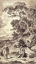 Ulysse rencontre la nymphe Calypso sur l'Ile d'Ogygie