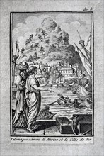 Telemachus admires the fleet and the city of Tyre
