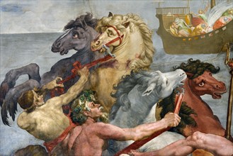 Tibaldi, Neptune sur son char et le navire d'Ulysse (détail)