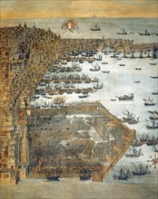 View of the Port of Genoa in 1597
