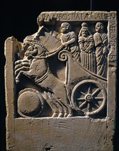 Stèle funéraire de Camin représentant le voyage du défunt vers l'Au-delà
