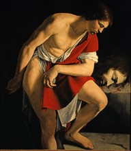 Gentileschi, David contemplates the beheaded head of Goliath