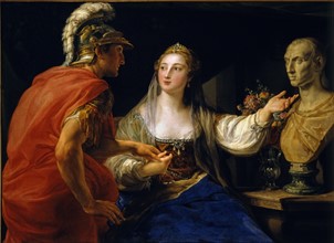 Batoni, Cleopatra shows the bust of Julius Caesar to Ottaviano