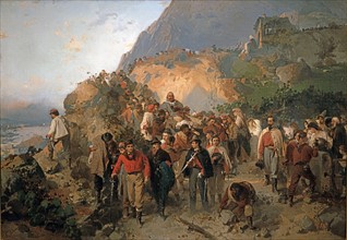 Gerolamo Induno, Garibaldi blessé à la bataille d'Aspromonte le 29 août 1862