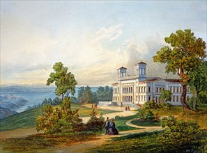 Alberto Rieger, Vue de la Villa "Il Ferdinandeo" construite dans les collines de Trieste en 1856-58