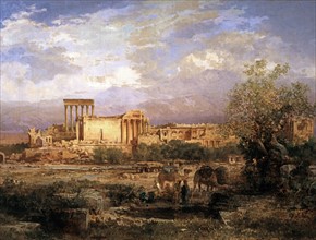 Bernhard Fiedler, Ruines du temple du soleil de Baalbek au Liban