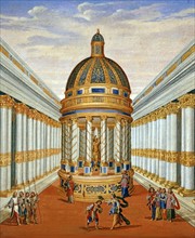 Décor de l'opéra "La Vénus jalouse" : Le Temple de Bacchus (détail)