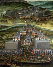 La Bataille de la Montagne Blanche près de Prague, le 8 novembre 1620. Première phase : les armées opposées (détail)