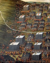La Bataille de la Montagne Blanche près de Prague, le 8 novembre 1620. Seconde phase : l'armée du Palatinat et l'armée Bavaroise se préparent au combat (détail)