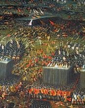 La Bataille de la Montagne Blanche près de Prague, le 8 novembre 1620. Quatrième phase : les troupes de Frédéric V du Palatinat sont vaincues par celles de Ferdinand II du Saint-Empire (détail)