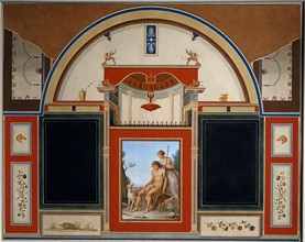 Mengs, Copie de fresques de la villa Negroni, près de Rome. Sur le panneau central : Vénus et Adonis blessé