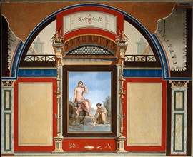 Mengs, Copie de fresques de la villa Negroni, près de Rome. Sur le panneau central : Vénus et une nymphe avec des Amours