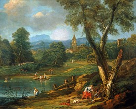 Antonio Diziani, Paysage avec lac