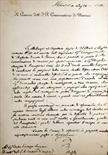 Procès-verbal d'admission de Giuseppe Verdi au Conservatoire de Milan