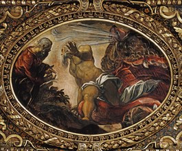 Tintoretto, Jonah vomited by the whale (giant fish)