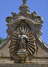 Détail de la façade de l'église de San Pietro à Modica (Sicile)
