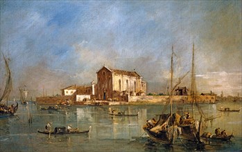 Francesco Guardi, L'île de San Cristoforo, près de Murano, Venise