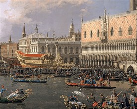 Canaletto, Il Bucintoro at the dock on Ascension Day (detail)