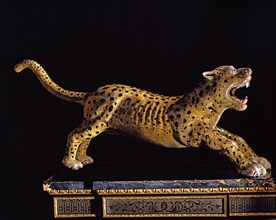 Figure de léopard, porcelaine de Chine