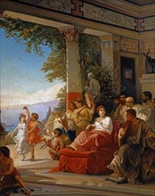Cesare dell'Acqua, The Roman Empress Livia attends the grape harvest festival in Grignano (detail)