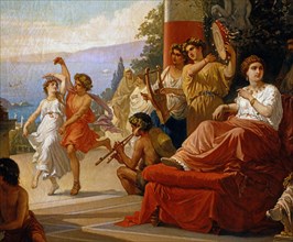 Cesare dell'Acqua, The Roman Empress Livia attends the grape harvest festival in Grignano (detail)