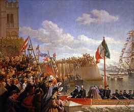 Carlota of Mexico and Maximilian I leaving Miramare for Mexico