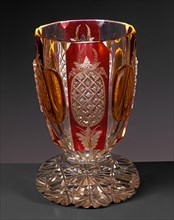 Bohemia crystal glass engraved with floral motifs