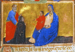 Un donateur en prière devant la Vierge et l'Enfant