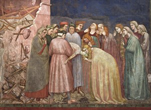 Giotto, La mort du garçon de Suessa (détail)