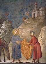 Giotto, Saint François donne son manteau à un chevalier pauvre
