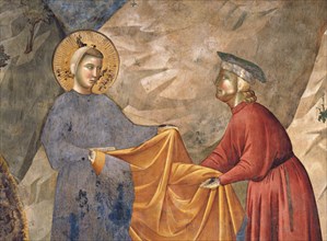 Giotto, Saint François donne son manteau à un chevalier pauvre (détail)