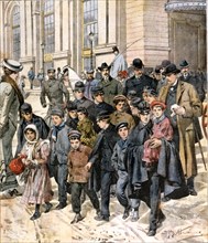 Solidarité patriotique. Les enfants orphelins suite aux inondations de Modica (Sicile) arrivent à Milan (1902)