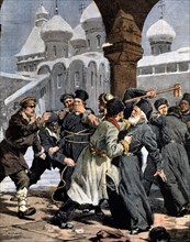 Attaque d'un célèbre couvent en Russie par une bande de malfaiteurs (1907)