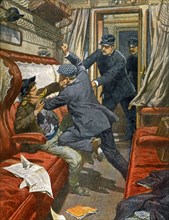 Voyageur agressé de nuit dans une voiture de 1ère classe sur la ligne directe Gênes-Vintimille (1909)