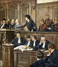 Mme Steinheil devant les assises de Paris, accusée d'avoir tué son mari et sa mère (1909)