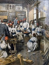 Ecole d'art et d'artisanat ouverte à Cheren pour les enfants indigènes de la colonie italienne en Érythrée (1909)
