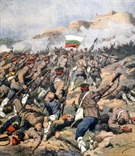 La guerre des cinq peuples dans les Balkans. L'armée bulgare avançant vers Adrianopolis conquiert Kirk Kilisse le 24 octobre 1912
