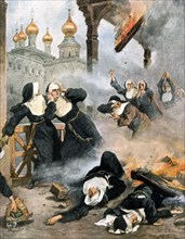 Un couvent historique en feu en Podolie (Russie européenne), cinq religieuses catholiques ont péri dans les flammes (1913)