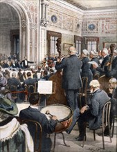 Concert donné par des musiciens retraités dans la maison de retraite Giuseppe Verdi de Milan (1913)