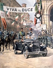 Arrivée triomphale de Mussolini à Turin (1932)