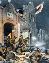 Seconde guerre sino-japonaise. Combats dans les rues de Shanghai (1937)