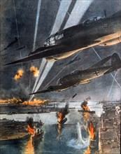L'armée de l'air allemande bombarde jour et nuit la flotte alliée au large des côtes de Normandie (1944)