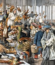 Le ventre de Paris. Une vente aux enchères de gibier pour la fête de la Befana dans les célèbres Halles (1903)