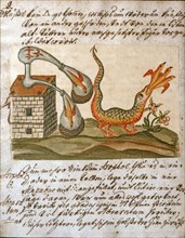 Distillation alchimique des essences, des âmes et des esprits, manuscrit alchimique "Clavis Artis" attribué à Zoroastre (Zarathoustra)